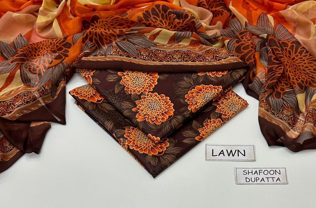3 PIECE - PRINTED LAWN SUIT Unstitched