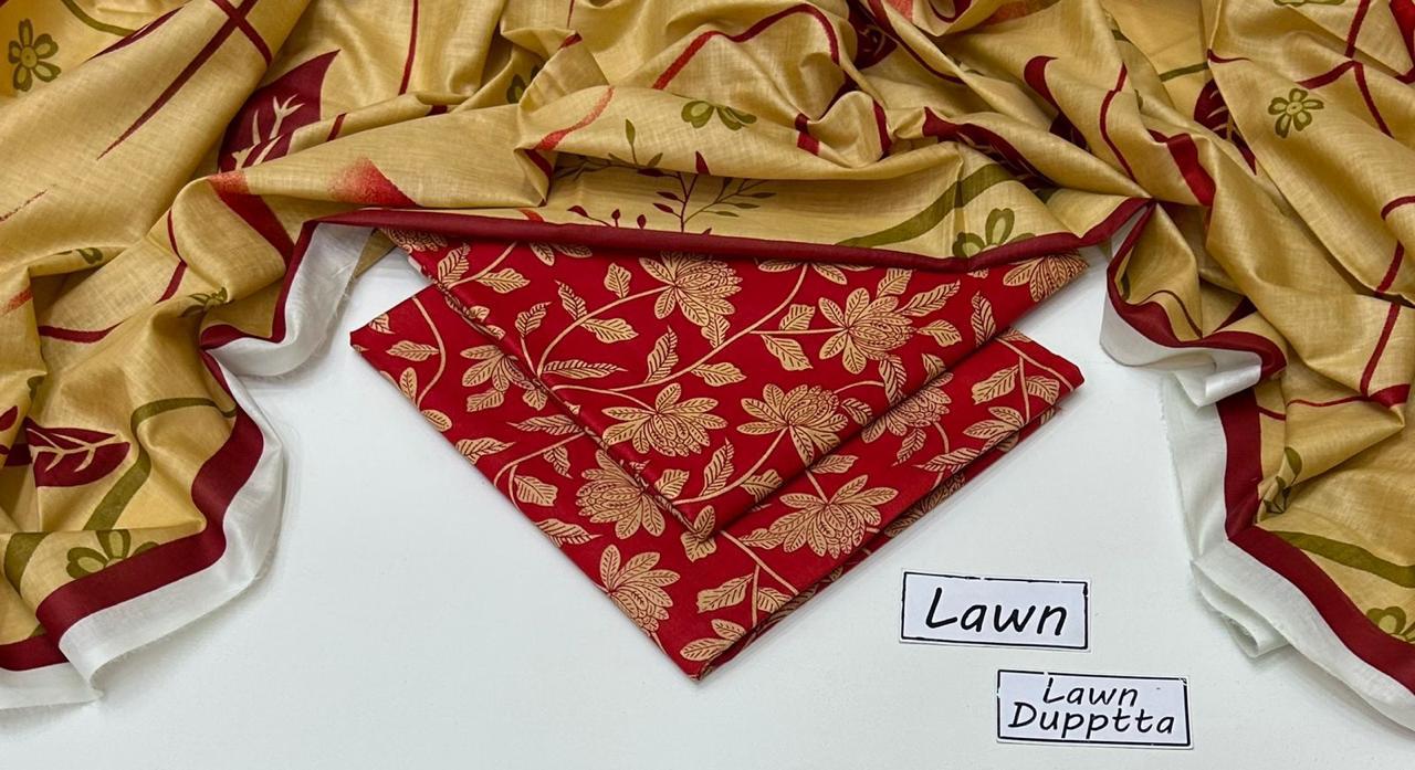 3 PIECE - PRINTED LAWN SUIT Unstitched