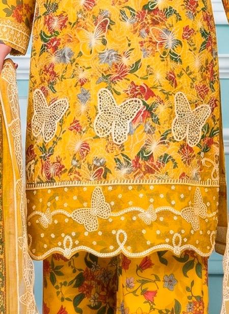 3 PIECE - EMBROIDERED LAWN SUIT BUTTERFLY ARTICLE Unstitched 04