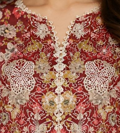 3 PIECE - EMBROIDERED LAWN SUIT BUTTERFLY ARTICLE Unstitched 01