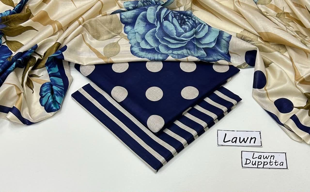3 PIECE - PRINTED LAWN SUIT Unstitched