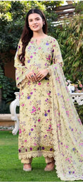 3PC (Unstitched) Embroidered Lawn Suit