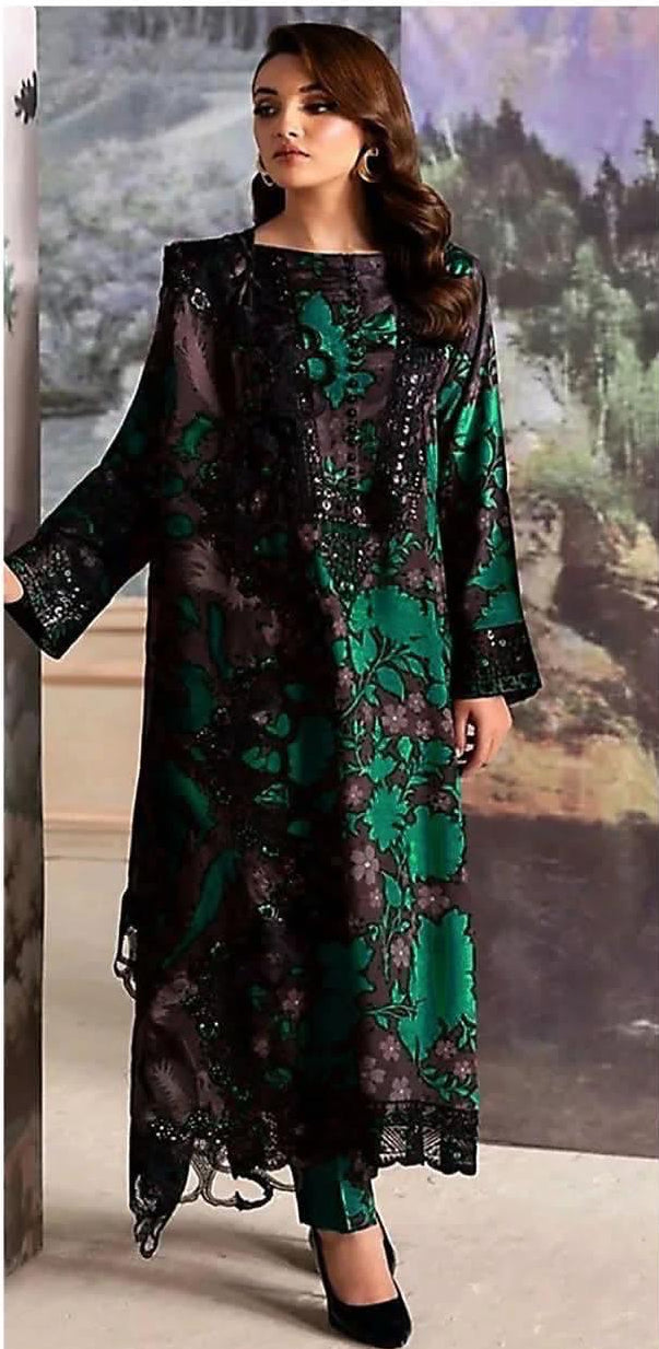 3PC (Unstitched) Embroidered Lawn Suit