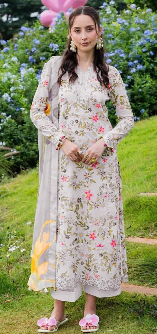 3PC (Unstitched) Embroidered Lawn Suit