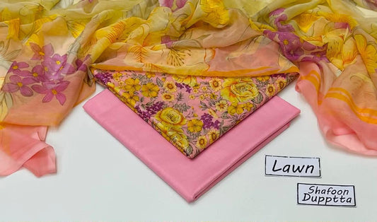 3 PIECE - PRINTED LAWN SUIT Unstitched