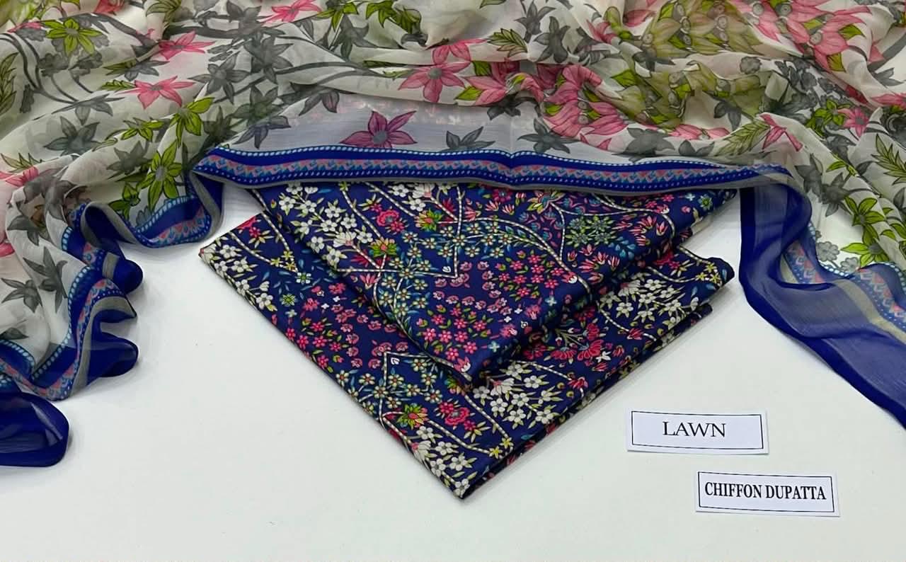 3 PIECE - PRINTED LAWN SUIT Unstitched