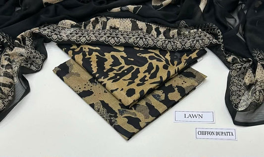 3 PIECE - PRINTED LAWN SUIT Unstitched