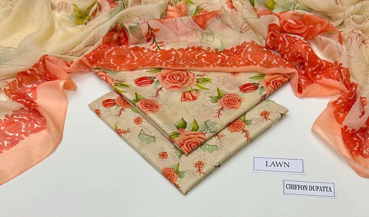 3 PIECE - PRINTED LAWN SUIT Unstitched