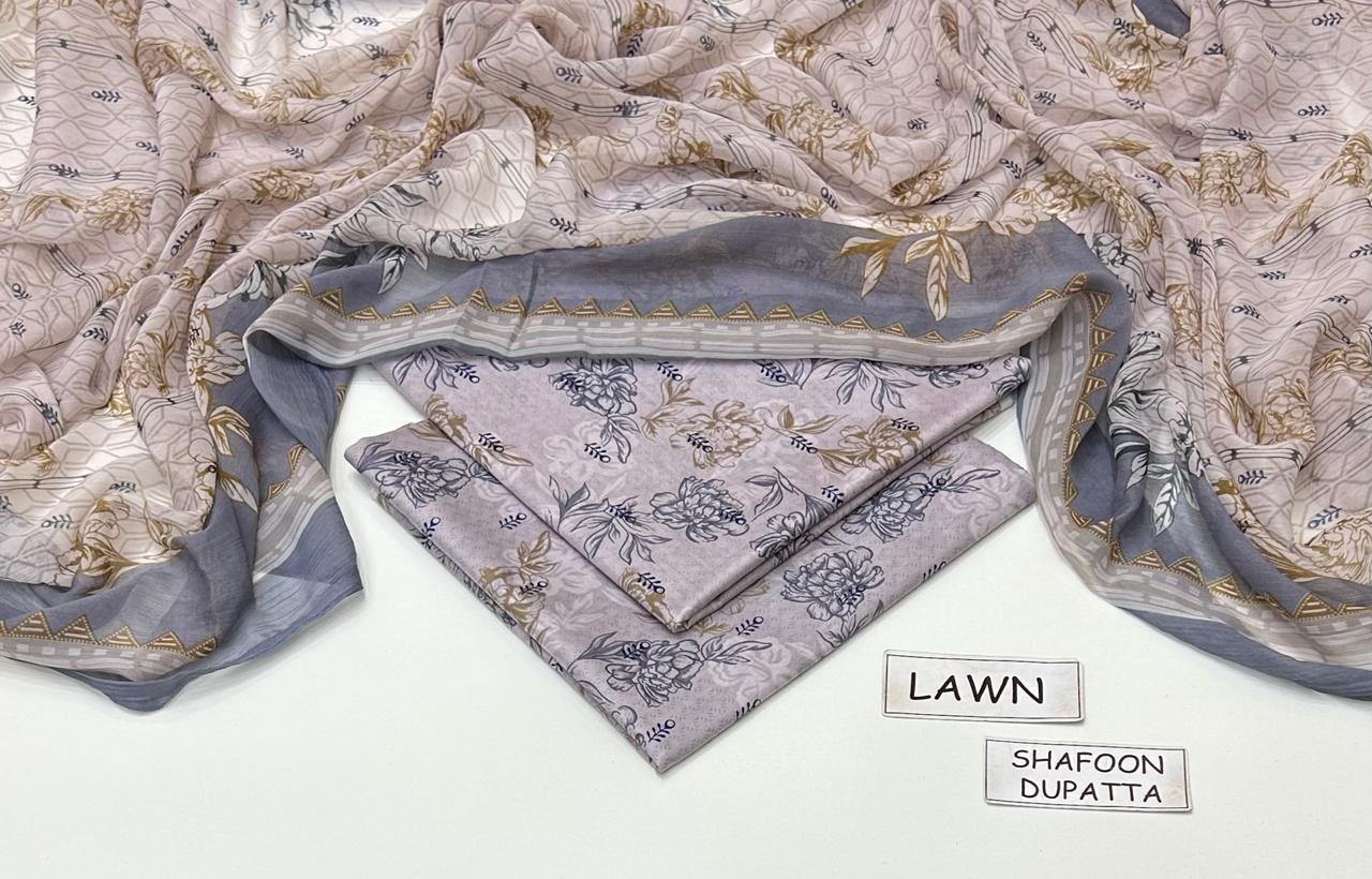 3 PIECE - PRINTED LAWN SUIT Unstitched