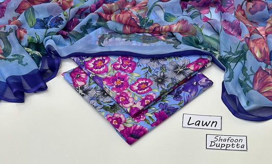 3 PIECE - PRINTED LAWN SUIT Unstitched