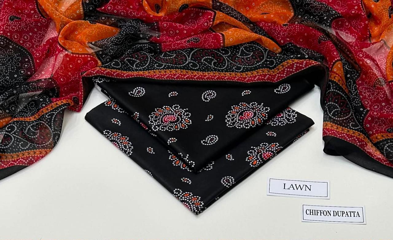 3 PIECE - PRINTED LAWN SUIT Unstitched
