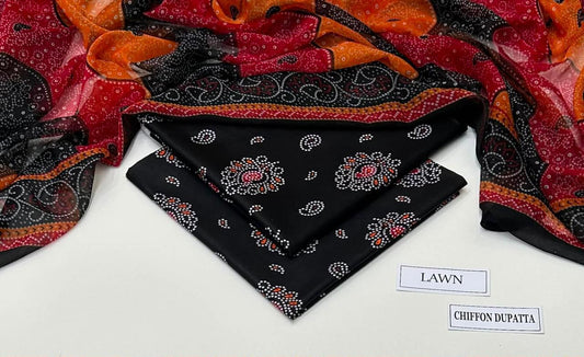 3 PIECE - PRINTED LAWN SUIT Unstitched