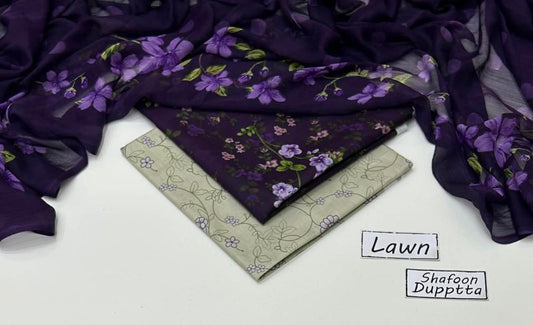 3 PIECE - PRINTED LAWN SUIT Unstitched