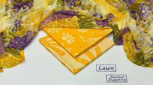 3 PIECE - PRINTED LAWN SUIT Unstitched