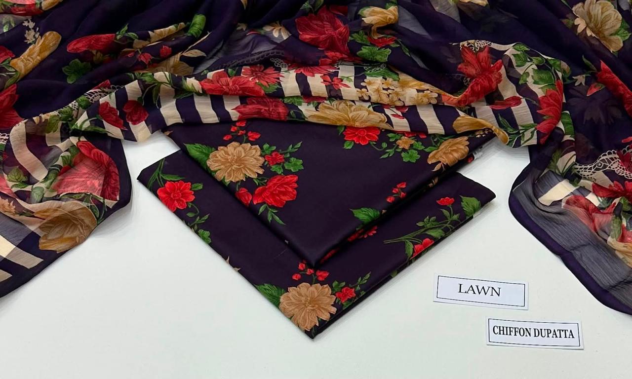3 PIECE - PRINTED LAWN SUIT Unstitched