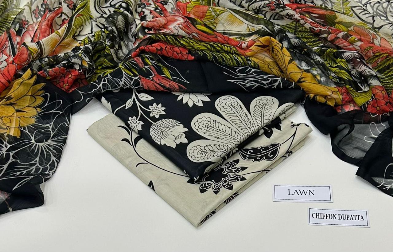 3 PIECE - PRINTED LAWN SUIT Unstitched