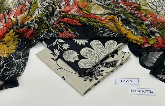 3 PIECE - PRINTED LAWN SUIT Unstitched