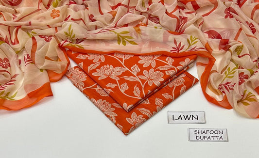 3 PIECE - PRINTED LAWN SUIT Unstitched