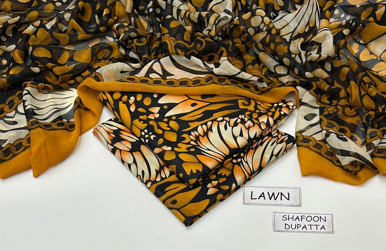 3 PIECE - PRINTED LAWN SUIT Unstitched