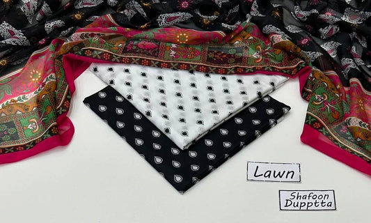 3 PIECE - PRINTED LAWN SUIT Unstitched