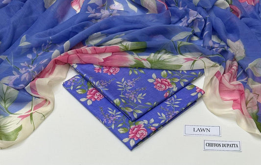 3 PIECE - PRINTED LAWN SUIT Unstitched