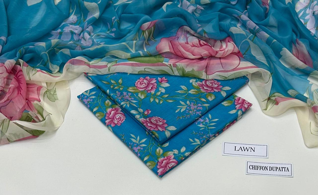 3 PIECE - PRINTED LAWN SUIT Unstitched