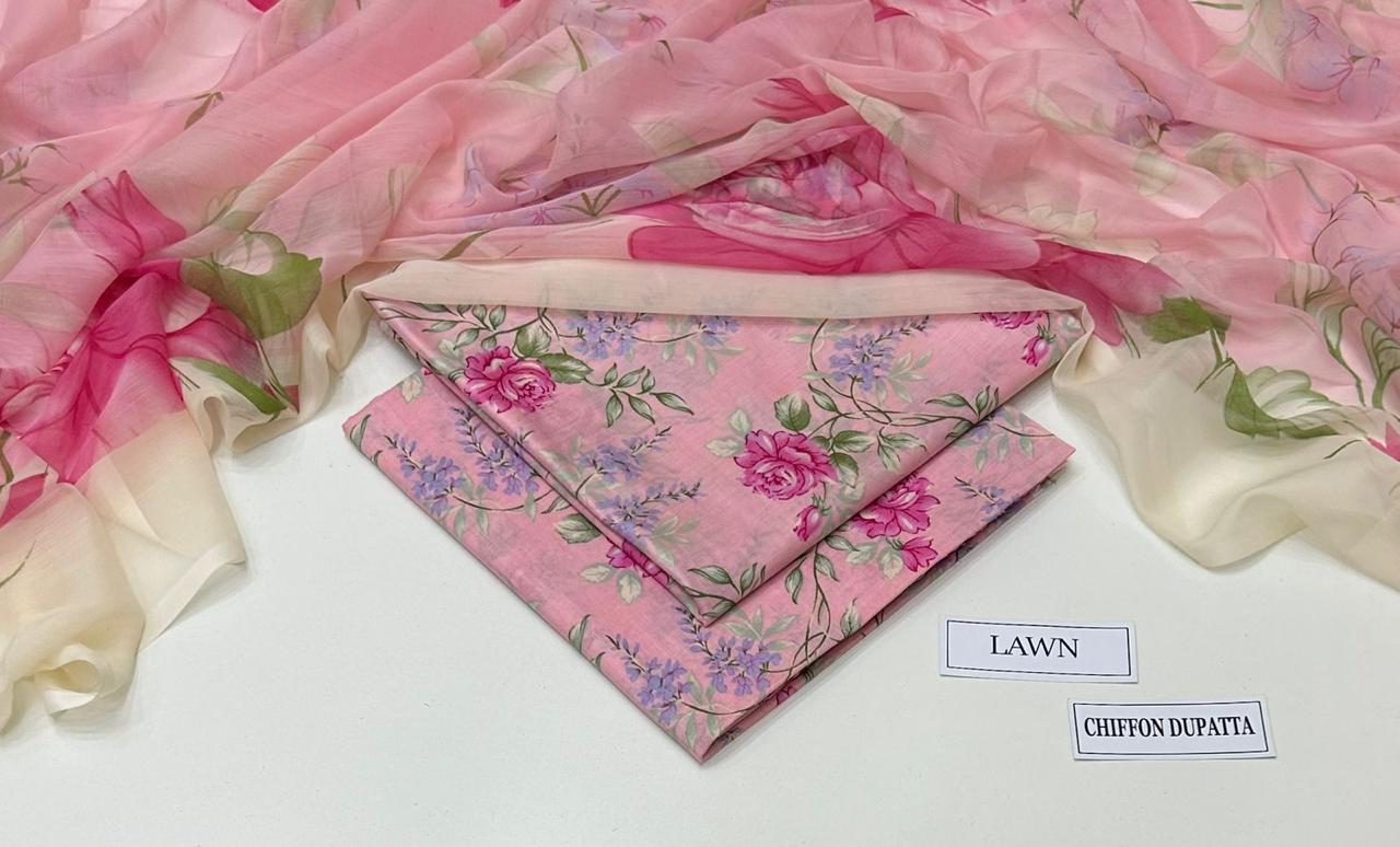 3 PIECE - PRINTED LAWN SUIT Unstitched