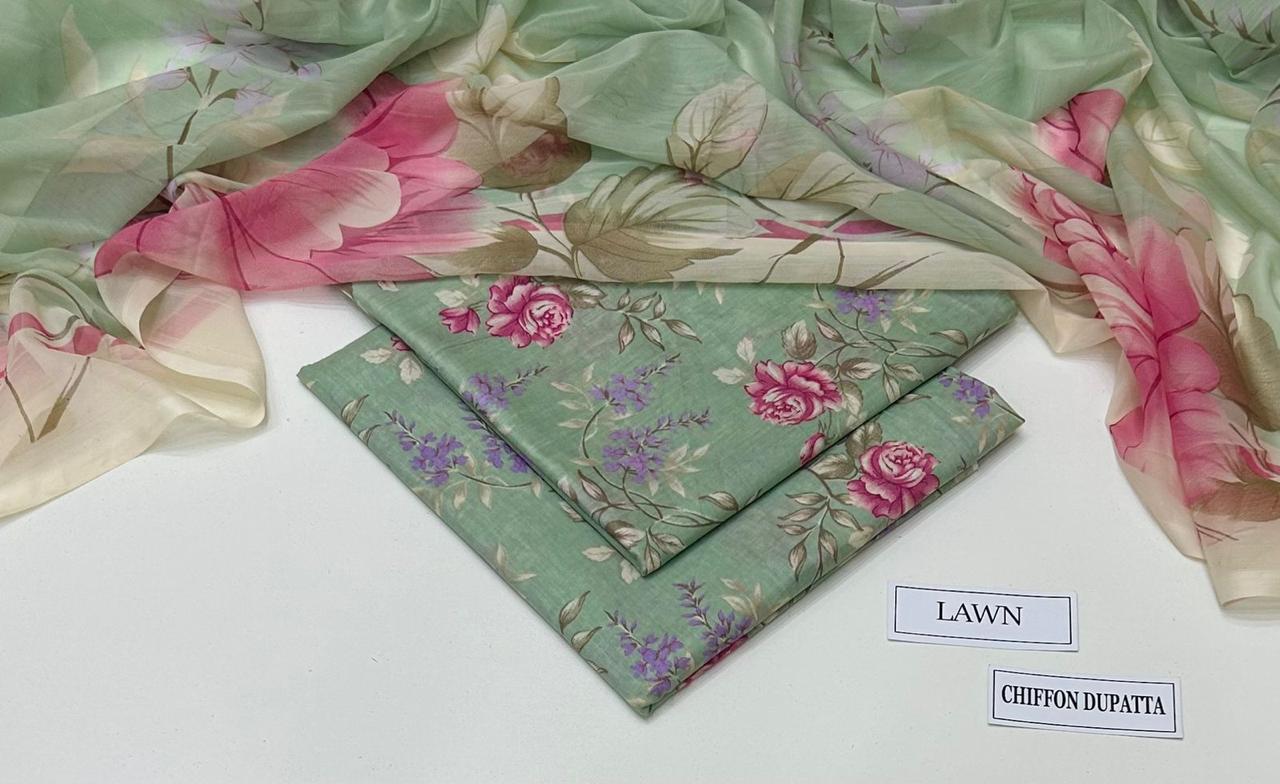 3 PIECE - PRINTED LAWN SUIT Unstitched