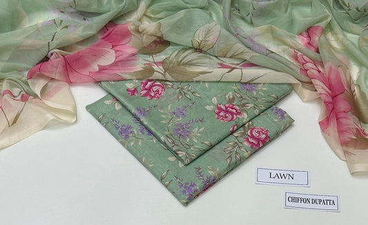 3 PIECE - PRINTED LAWN SUIT Unstitched