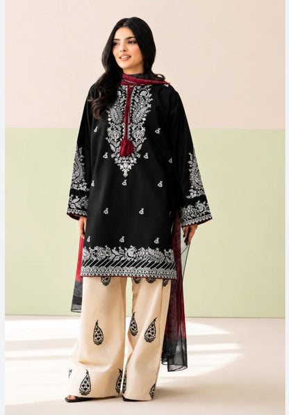 3 PIECE - PRINTED LAWN SUIT Unstitched 0132