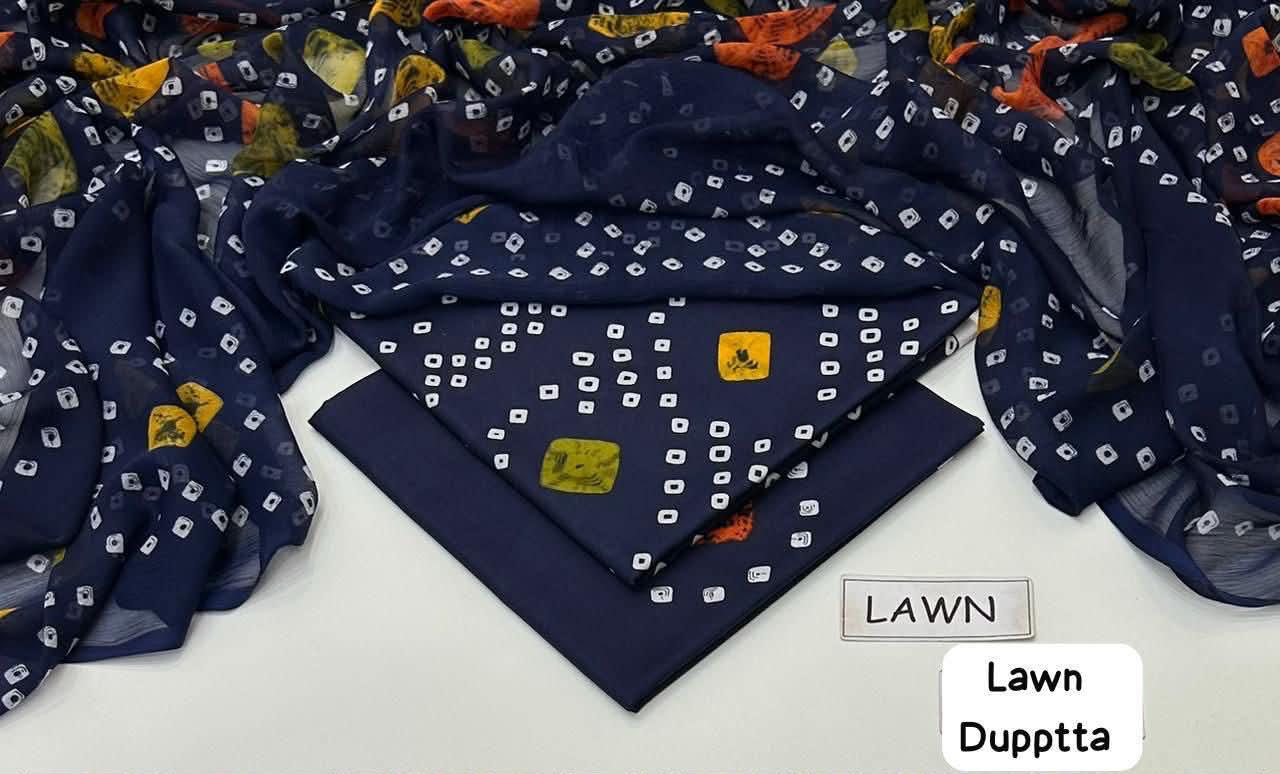 Unstitched 3-Piece Lawn Suits Printed