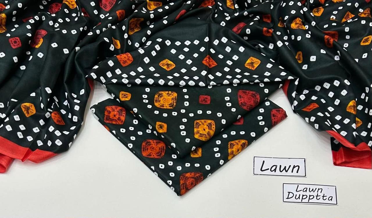 Unstitched 3-Piece Lawn Suits Printed