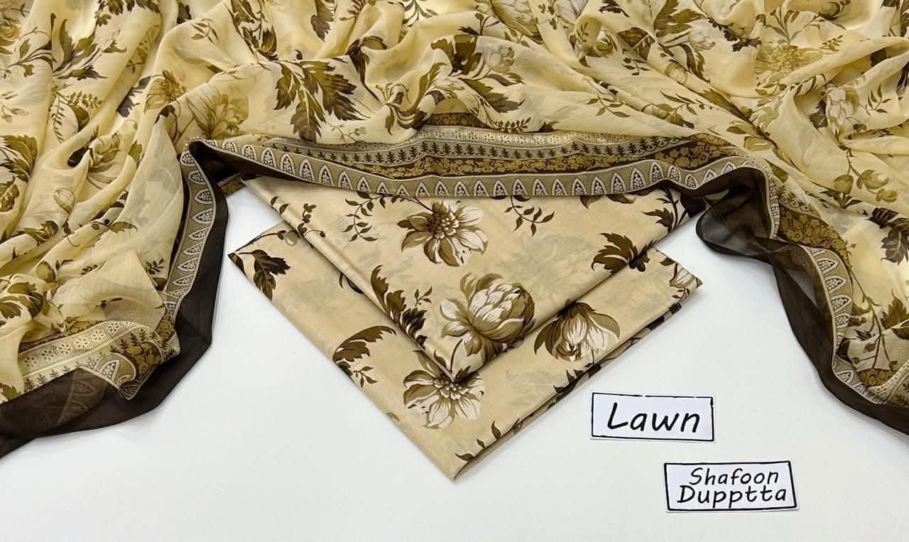 Unstitched 3-Piece Lawn Suits Printed