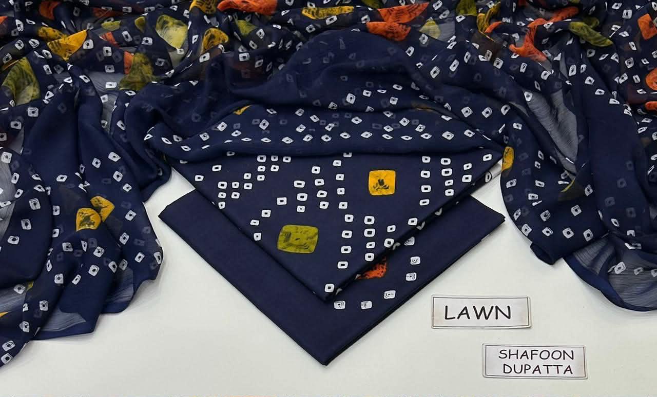 Unstitched 3-Piece Lawn Suits Printed