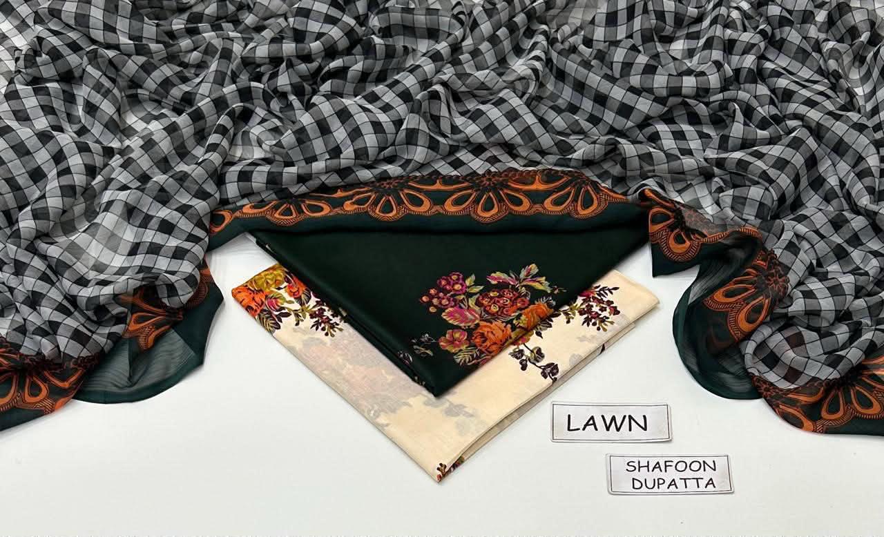 Unstitched 3-Piece Lawn Suits Printed
