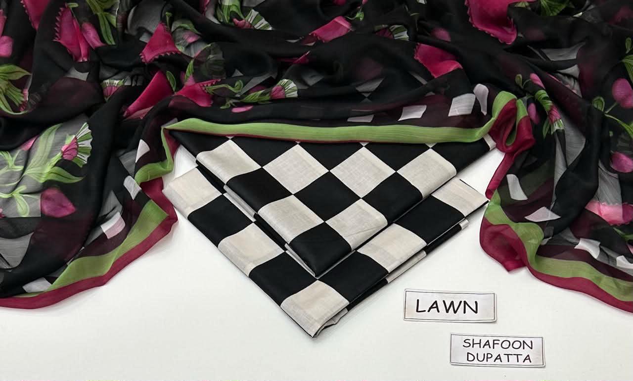 Unstitched 3-Piece Lawn Suits Printed