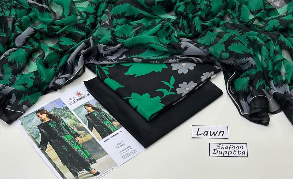 3PC (Unstitched) Embroidered Lawn Suit