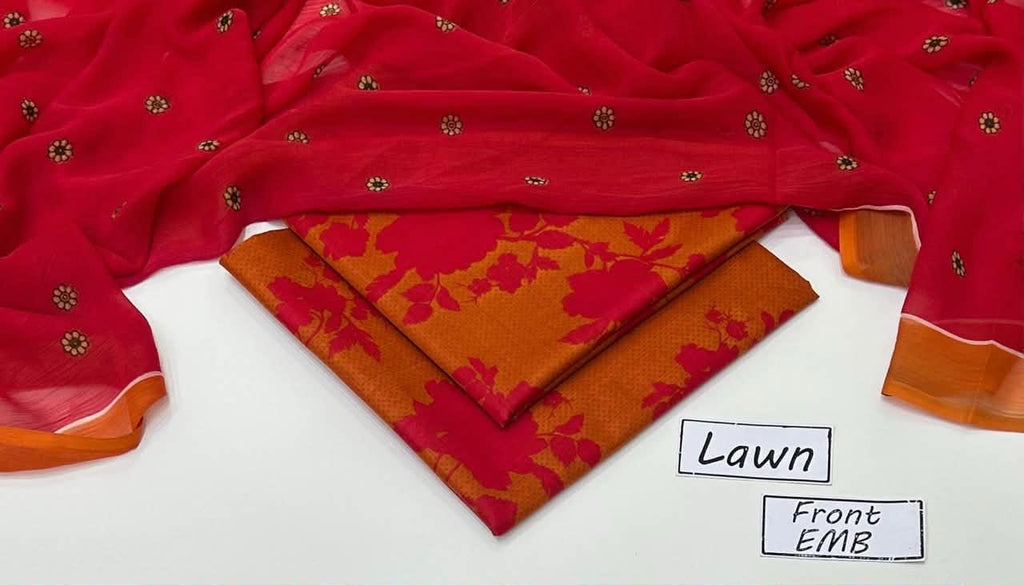 Unstitched 3-Piece Lawn Suits