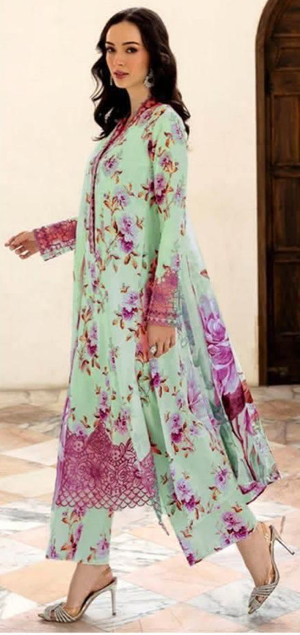 3PC (Unstitched) Embroidered Lawn Suit