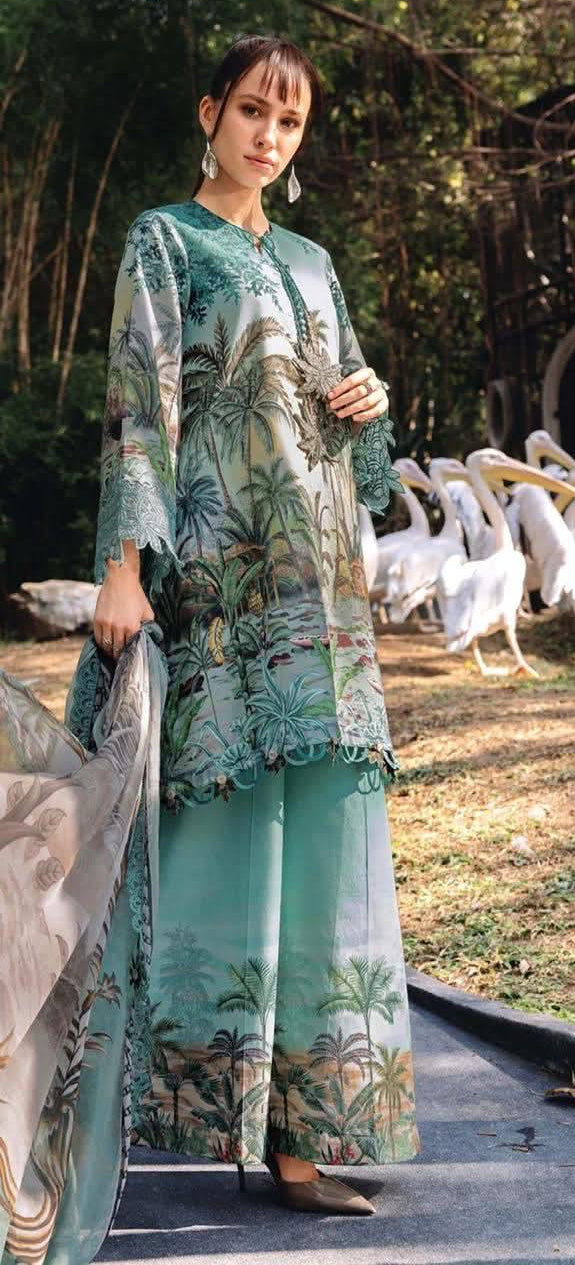 3PC (Unstitched) Embroidered Lawn Suit