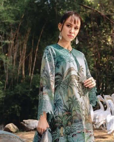 3PC (Unstitched) Embroidered Lawn Suit