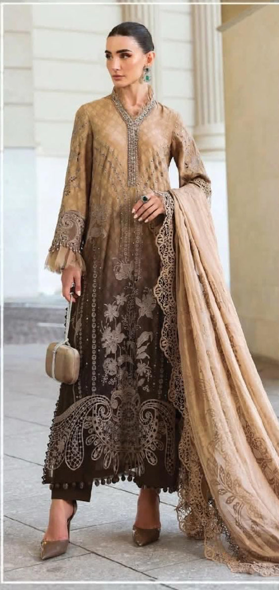 3PC (Unstitched) Embroidered Lawn Suit