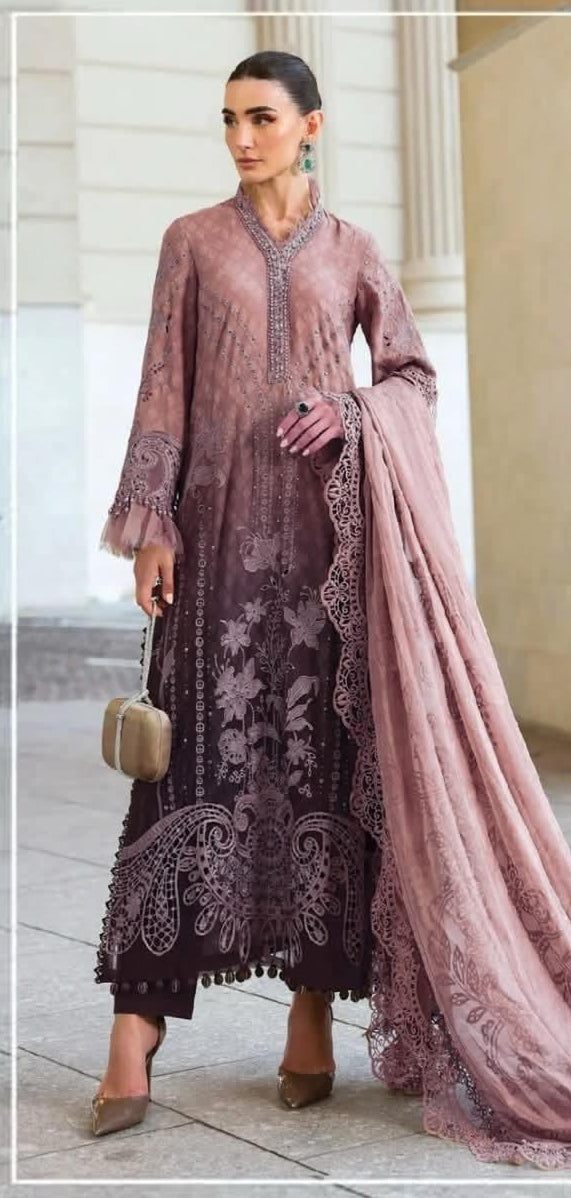 3PC (Unstitched) Embroidered Lawn Suit