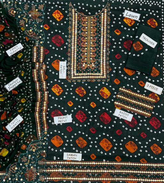 3 PIECE - EMBROIDERED LAWN SUIT Unstitched 07