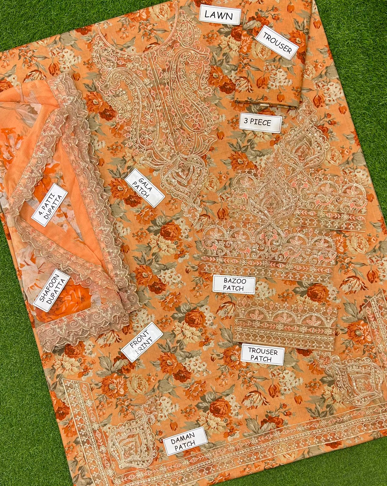 3 PIECE - EMBROIDERED LAWN SUIT Unstitched 06