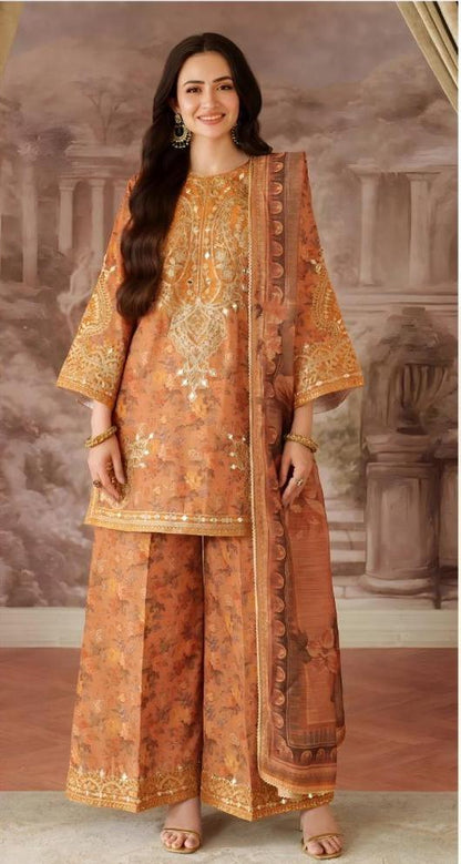 3 PIECE - EMBROIDERED LAWN SUIT Unstitched 06