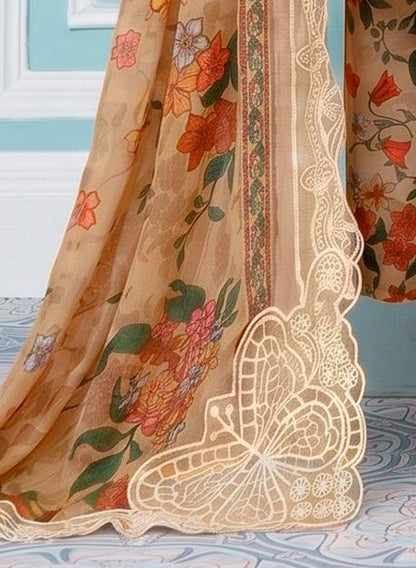 3 PIECE - EMBROIDERED LAWN SUIT BUTTERFLY ARTICLE Unstitched 03